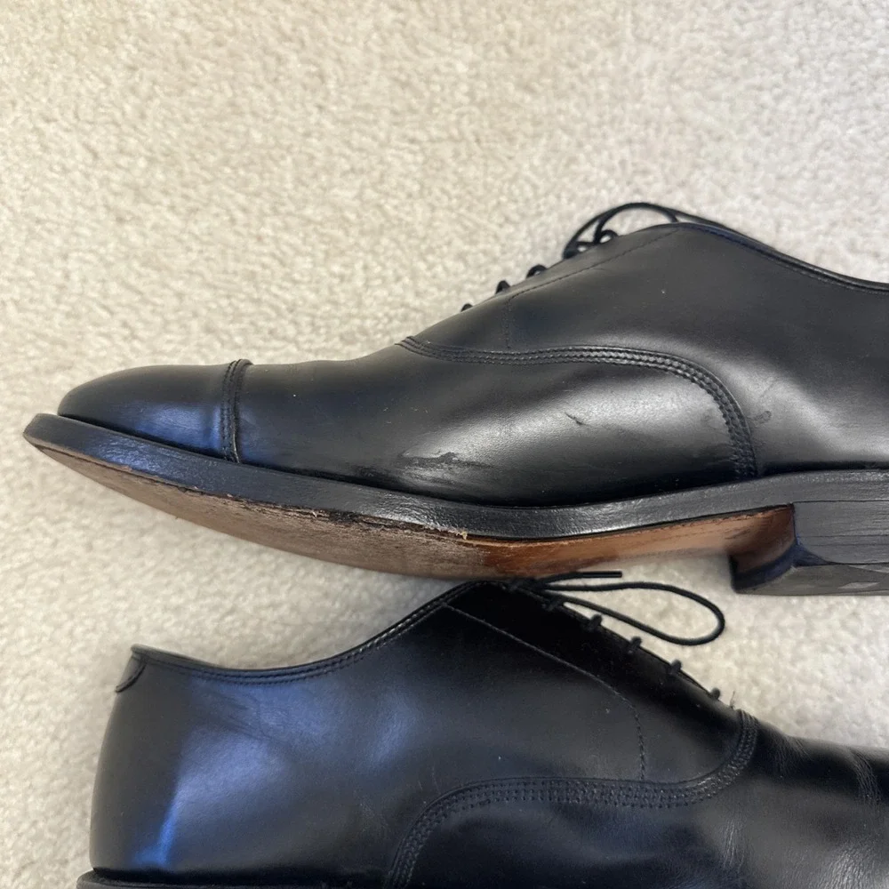 Allen Edmonds Park Avenue Oxfords Dress Shoes Mens Sz 10.5 Black Leather Cap Toe - Picture 7 of 11
